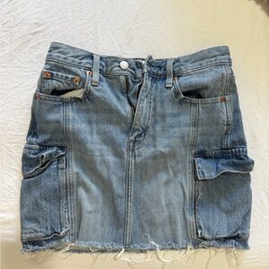 Pistola Distressed Blue Mini Skirt